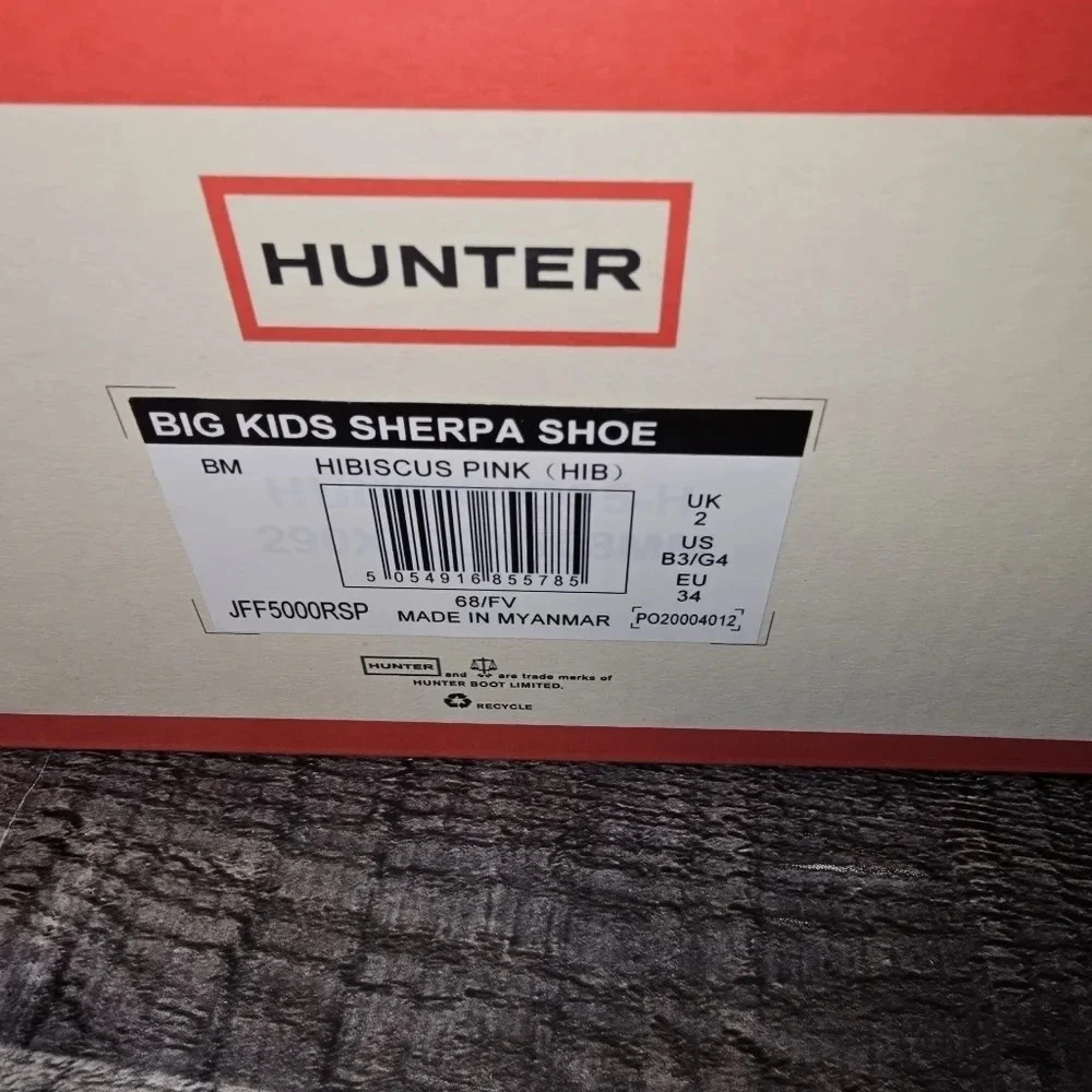 Hunter Big Kids sherpa shoes Hibiscus Pink Size 4 Eu 34